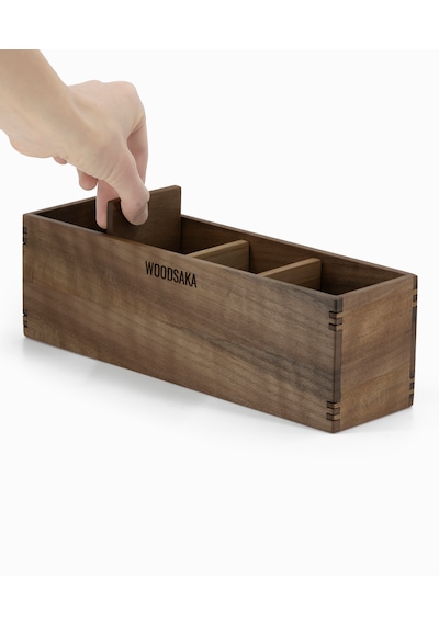 Woodsaka - Reka Ayarlanabilir Dört Bölmeli Kalem Kutusu -Ceviz