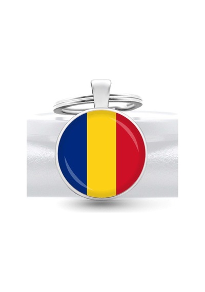 Tamgacrafts Romanya Romania Bayrağı Metal Anahtarlık Ülke Temalı Hediyelik Çok Renkli