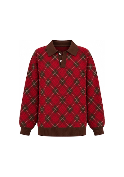 Laluvia Kahverengi Polo Yaka Triko Kazak - 609123