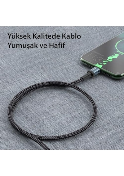 60w Hasırlı Type-c To Type-c Pd Hızlı Şarj Kablosu, 1.2 Metre