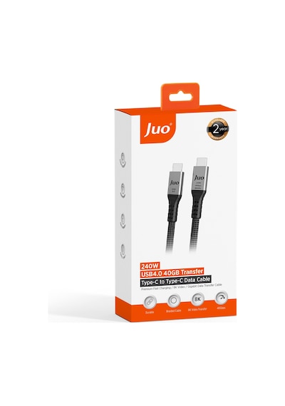 Juo MT03291-JCB4G241 USB 4.0 240 W Type-C Hızlı Şarj Ve Data Kablosu 1 M