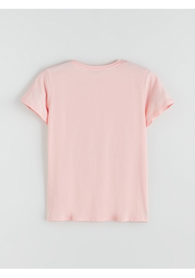 Lcwaıkıkı Classic Pembe Çiçekli %100 Pamuklu Kadın Tişört