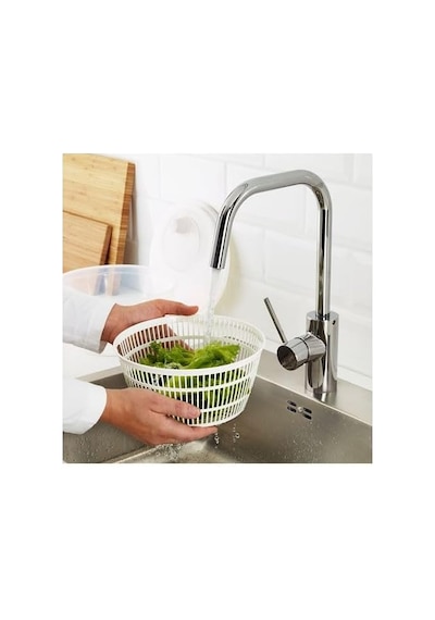 Ikea Salata Kurutucu, Beyaz Renk Süzgeçli Beyaz 23 Cm Kurutucu Çok Renkli