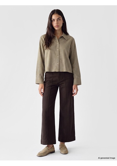 Lcw Modest Kahverengi Wideleg Kadın Jean Pantolon