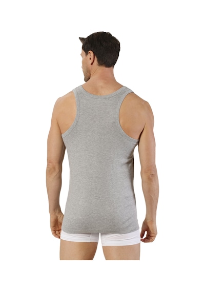 Özkan Underwear Özkan 0058 6'lı Paket Erkek %100 Pamuklu Ribana Esnek Rahat Sırtı Çapraz Sporcu Rambo Kalın Askılı Atlet Gri Melanj