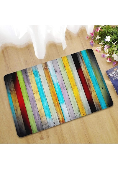 Esnature Rustik Ahşap Renkli Kapı Önü Paspası 45x70 Cm Çok Renkli