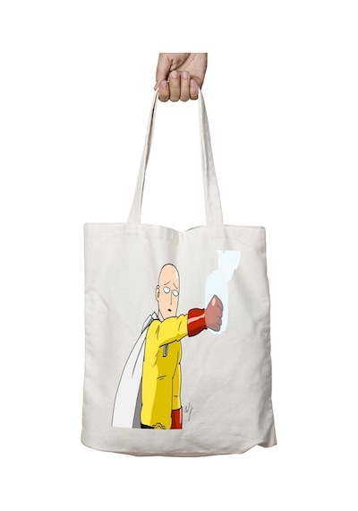 Art Hediye One Punch Man Bu İki Tarafı Kalıcı Baskılı Yıkanabilir Çanta Çok Renkli