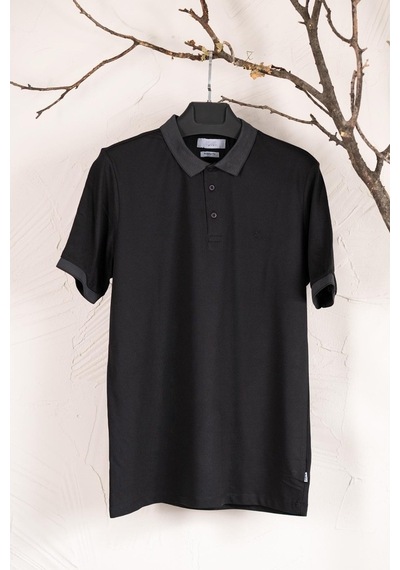 Polo Yaka Büyük Beden Suprem Penye Erkek T-Shirt Petrol Mavisi