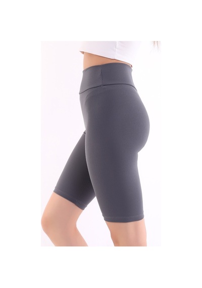 Self Clothing Kadın Koyu Gri Yüksek Bel Fitilli Dayanıklı Örme Kumaş Toparlayıc (548212966)