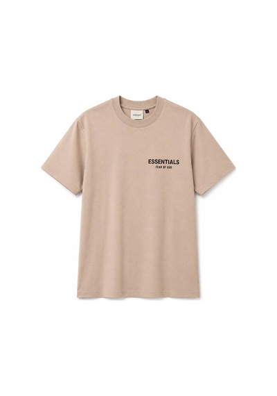 Hzr Wear Erkek Enjeksiyon Baskılı Basic Tişört Bisiklet Yaka Regular Fit %100 Pamuk Bej
