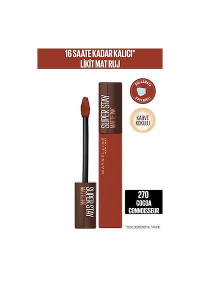 Maybelline New York Süper Stay Matte Ink Likit Mat Ruj 270 Cocoa Connoisseur 5 ML