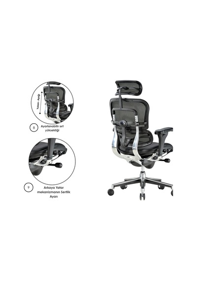 Casella Enjoy Fileli Yönetici Koltuğu Ofi S Koltuğu Ergonomik, Şık Ve Fonksiyonel Siyah