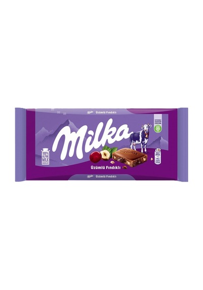 Milka Üzümlü Fındıklı Çikolata 80 G - 8 Adet Tarı