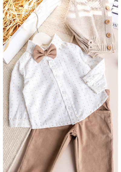 Babymod Triko Hırkalı 4 Parça Şık Erkek Bebek-çocuk Takım Set Bej