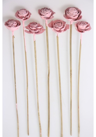Yapay Çiçek Deposu Cedar Rose 7li Demet 45 Cm Açık Pembe