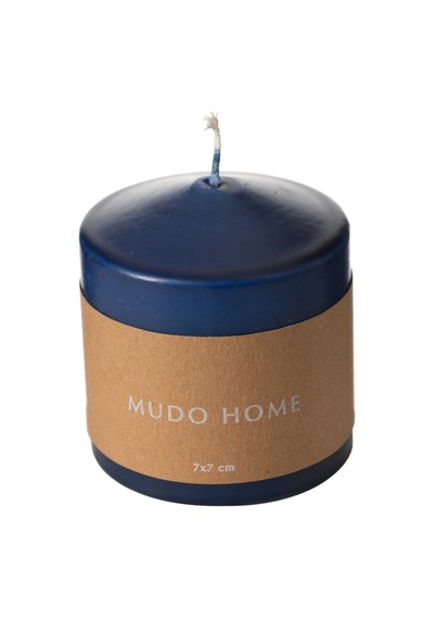 Mudo Home Sütun Mum Lacivert 7x7 Diğer