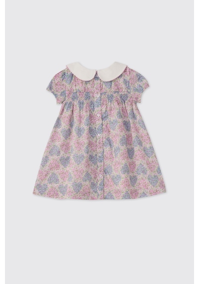 Panço Liberty Kumaş Çiçek Desenli Yenidoğan Elbise Mor 5621GN26002