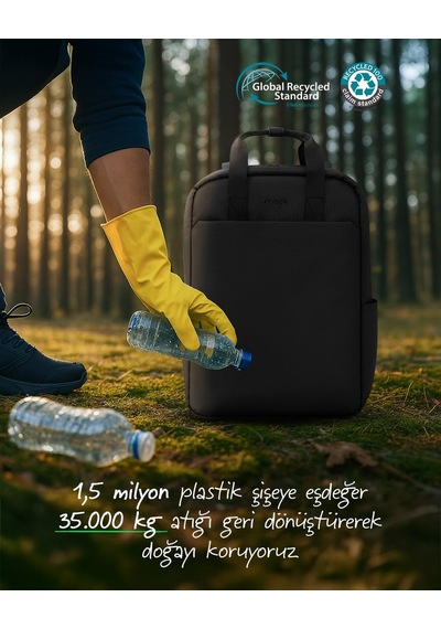 Mce-1521 Nova Eco Çevre Dostu Laptop Sırt Çantası 15.6 İnç,ykk Fermuarlı Bilgisayar Sırt Çantası, Kadın Ve Erkek Günlük Çanta, Okul Ve İş Çantası, Siyah