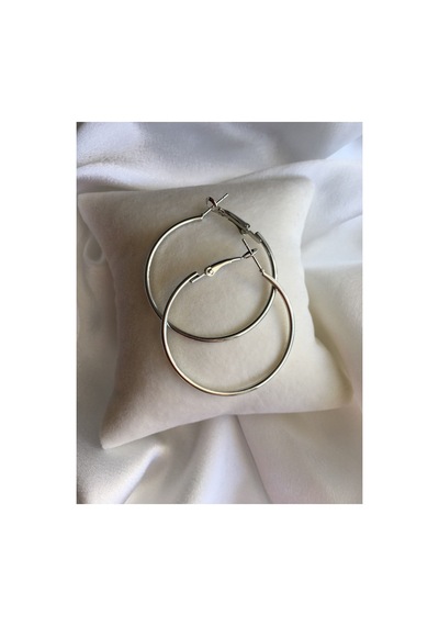 Modern Moda Orta Boy Halka Küpe Silverkck