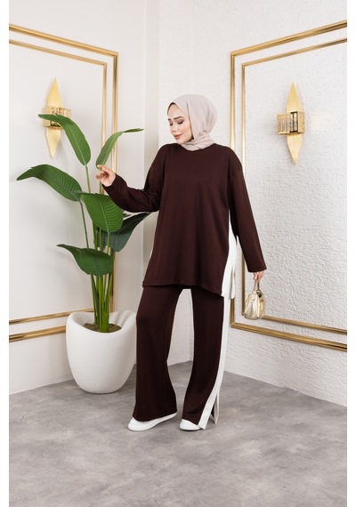 Hira Life Fashion Kadın Efsa Kahverengi Bisiklet Yaka Yanı Şeritli Ve Pantolon Cepli Alt-üst İkili Takım Kahverengi Kahverengi Hira Life Fashion Kadın Efsa Kahverengi Bisiklet Yaka Yanı Şeritli Ve Pantolon Cepli Alt-üst İkili Takım Kahverengi Kahverengi