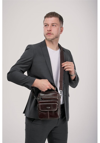 Ççs 31600 Hakiki Deri Askılı Çanta Kahve