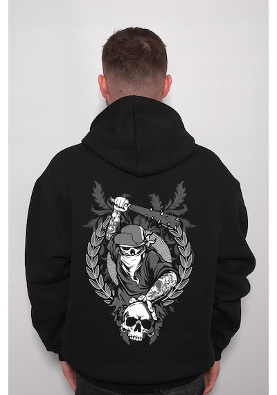 Skull Gang Beyzbol Sopası Kuru Kafa Sweatshirt Unisex Kapüşonlu Hoodie 001