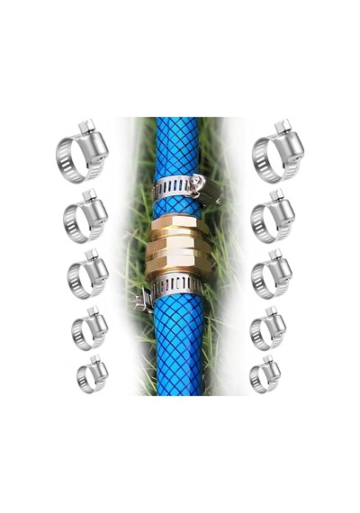 Metal Hortum Kelepçesi Set, 10 Parça, 5 Farklı Boyut 8-18mm, 11-20mm, 13-23mm, 18-25mm, 14-27m