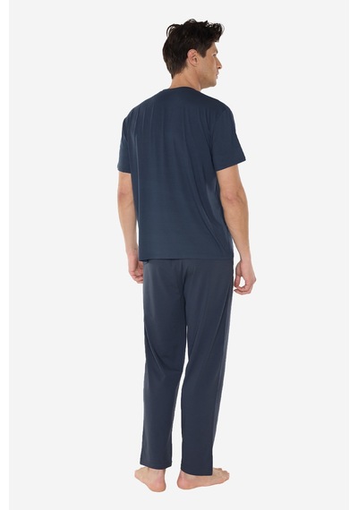 Malabadi Erkek Füme Bisiklet Yaka Micro Modal Extra Yumuşak Yazlık Pijama Takımı 6030