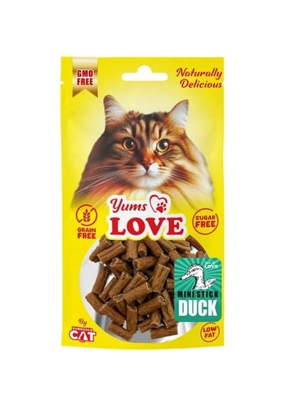 Yums Love Kedi Ödülü Mini Çubuk Ördekli 2cm 50gr