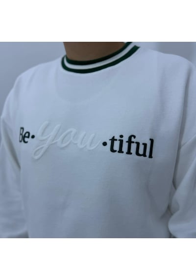 Highlander Be-you-tiful Nakışlı Selanık Kumaş Sweatshirt Siyah