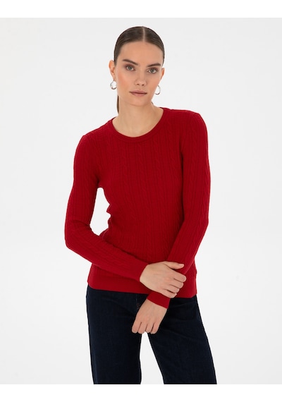 Pierre Cardin Kadın Kırmızı Kazak /triko 50316334-vr030 Kırmızı