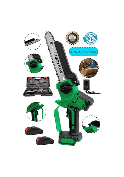 Pro Seri 256dxf Çift Akü Otomatik Yağlamalı El Testeresi Ağaç Odun Dal Kesme Budama Testeresi.