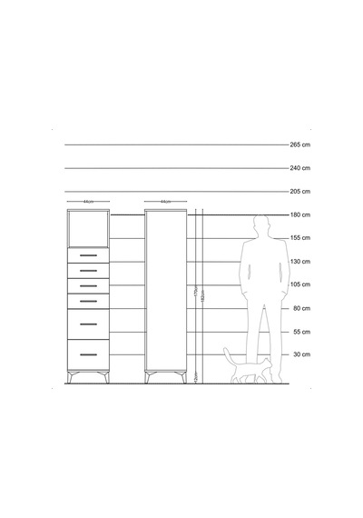 Hyperion Dolap Tek Raflı 6 Çekmeceli 44x44x182 Aytaşı-antrasit Aytaşı Hyperion Dolap Tek Raflı 6 Çekmeceli 44x44x182 Aytaşı-antrasit Aytaşı