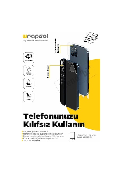 Apple Uyumlu   iPhone 12 Pro Max Ekran Koruyucu,Arka Ön Yan,Poliüretan Film