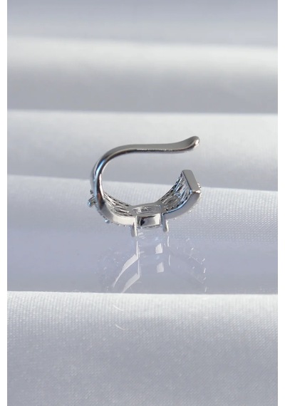 Pirinç Gümüş Renk Zirkon Taş Kaplama Earcuff Küpe Eb-53-vice/ 1395 3098 Çok Renkli