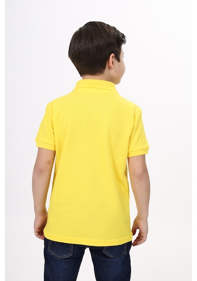 Toontoy Kids Toontoy Unisex Polo Yaka Düğmeli Uzun Kısa Tişört Sarı