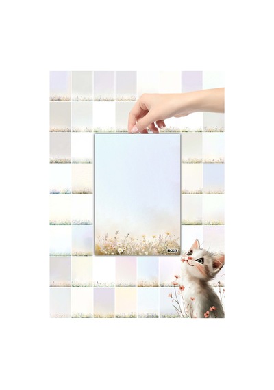 A5 Çiçek Bloknot Çizgisiz Defter - 50 Yaprak - Memopad - Notepad - Not Defteri - Not Kağıdı - 1366 Çok Renkli