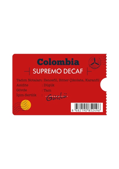 Moliendo Colombia Supremo Decaf Kafeinsiz Çekirdek Yöresel Kahve 250 G