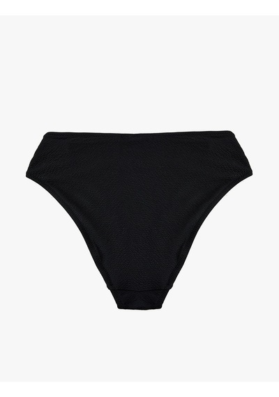 Koton Astarlı Yüksek Bel Dokulu Bikini Altı Siyah 5sak00014mm Siyah