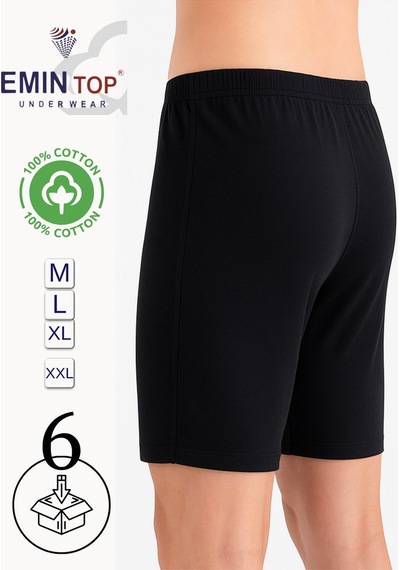 Mercan Erkek Boxer Short 6'lı - Siyah Boxer Şort