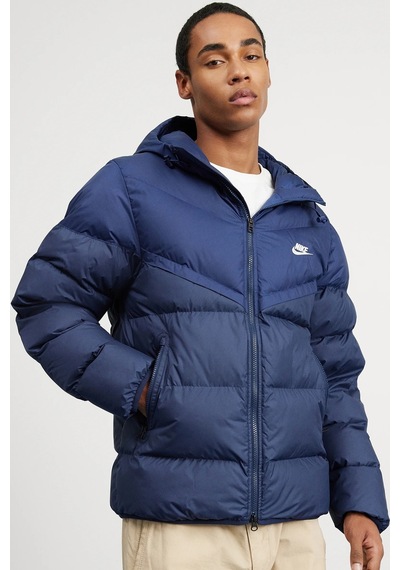 Nike Stormfit Primaloft Synthetic Fit Jacket Rahat Kalıp Kapüşonlu Mont Lacivert Lacivert