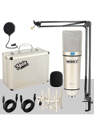 Midex Cx1 Sta Üst Seviye Condenser Stüdyo Mikrofonu Seti