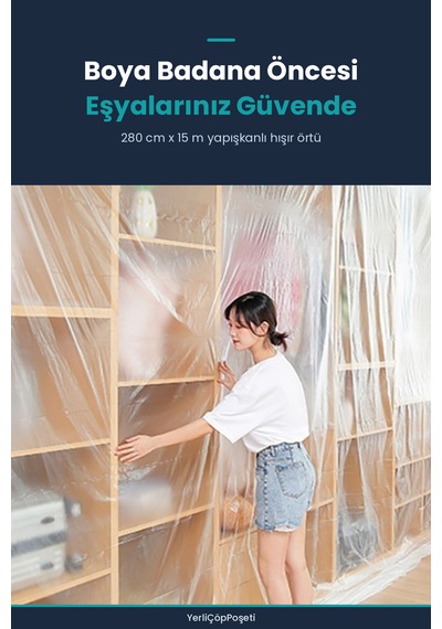 Boya Badana Eşya Koruma Hışır Örtüsü 280cm X 15 Mt Yapışkanlı Hışır