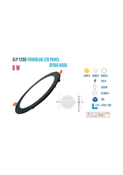 Ycl Alp-1206g 6w S.altı Yuvarlak Led Panel G.ışıgı