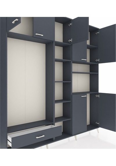 Arges Dolap 11 Raflı Tek Çekmeceli 7 Kapaklı 220x30x243 Antrasit-antrasit/antrasit Antrasıt/antrasıt Arges Dolap 11 Raflı Tek Çekmeceli 7 Kapaklı 220x30x243 Antrasit-antrasit/antrasit Antrasıt/antrasıt