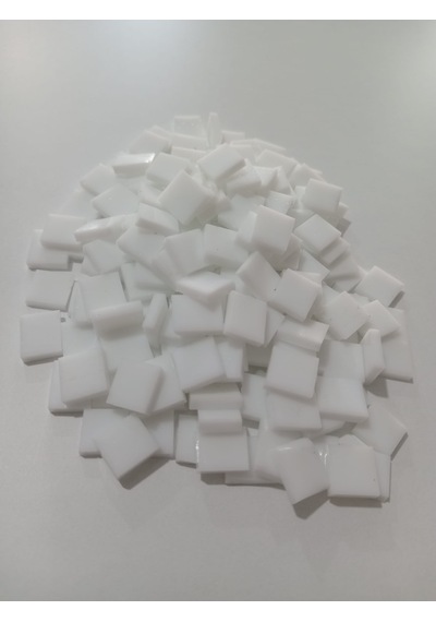 Beyaz Kare Vitray Cam Mozaik Taşı - Sanatsal Mozaik İçin Yaklaşık 10x10 Mm