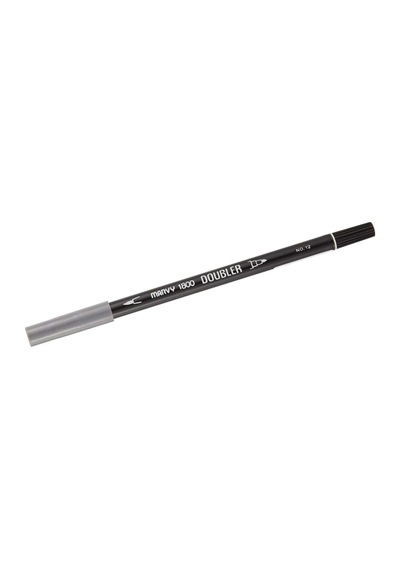 Çift Uçlu Brush Pen Fırça Keçeli Kalem Markör Gri 1800-12