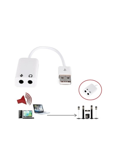 Tr Usb Ses Kartı 7.1 Kanallı 3.5mm Mikrofon Çevirici Dönüştürücü Adaptör Harici Kablolu 4505