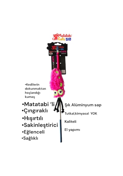 Matatabi Cats Kalamar Alüminyum Sap Kedi Oltası Matatabi,çıngırak Ve Özel Hışırtı İçerir.özel Kumaş