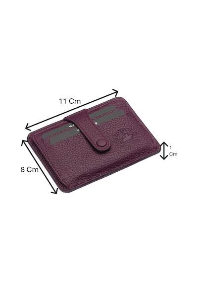 Westpolo Carpi Çok Bölmeli Unisex Hakiki Flötr Deri Kartlık - Mürdüm Mürdüm